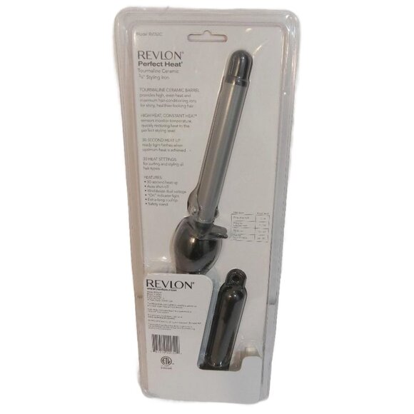 Revlon Perfect Heat Styling Iron Tourmaline Ceramic 3/4" Barrel 30 Heat Settings - Picture 3 of 5